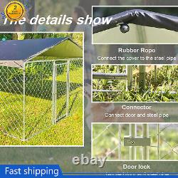 1010f5.5ft Outdoor Dog Playpen Cage Pet Exercise Fence Kennel Roof with Cover