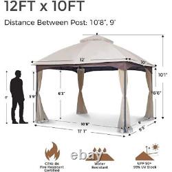 1012FT Softtop Metal Gazebo, Galvanized Steel Outdoor Tent, Suitable for Gardens