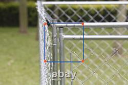 10FT Metal Crate Kennel Dog Run Cage Animal Fence Playpen Pet House with Roof