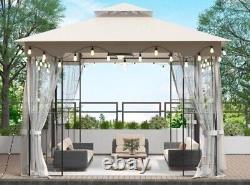 10X10FT Softtop Metal Gazebo Galvanized Steel Outdoor Tent Suitable for Gardens