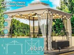 10X10FT Softtop Metal Gazebo Galvanized Steel Outdoor Tent Suitable for Gardens