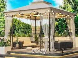 10X10FT Softtop Metal Gazebo Galvanized Steel Outdoor Tent Suitable for Gardens