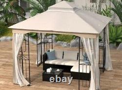 10X10FT Softtop Metal Gazebo Galvanized Steel Outdoor Tent Suitable for Gardens