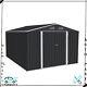 10.5'x9.1' Outdoor Storage Shed Tool Large Garden Storage House Heavy Duty Metal