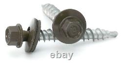 #10 Hex Washer Head Roofing Screws Mech Galv Mini-Drillers Bronze Finish