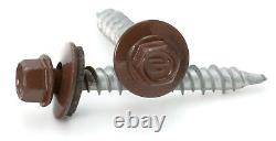 #10 Hex Washer Head Roofing Screws Mech Galv Mini-Drillers Brown Finish