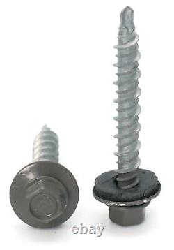 #10 Hex Washer Head Roofing Screws Mech Galv Mini-Drillers Charcoal Finish