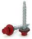#10 Hex Washer Head Roofing Screws Mech Galv Mini-drillers Crimson Red Finish