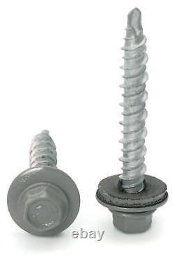 #10 Hex Washer Head Roofing Screws Mech Galv Mini-Drillers Slate Finish