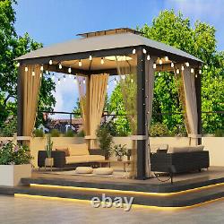 10'X10' Softtop Gazebo Aluminum Canopies Tent WithGalvanized Steel Double Roof US