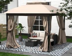 10'X10' Softtop Gazebo Aluminum Canopies Tent WithGalvanized Steel Double Roof US