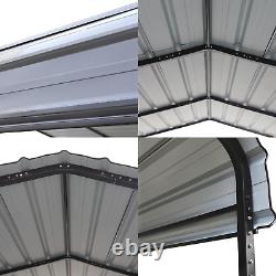 10 X 15 Ft Metal Carport Kits with Galvanized Steel Roof & Removable Sidewalls