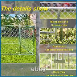 10'x10' Outdoor Pet Dog Run House Kennel Shade Cage Enclosure with Cover & Roof