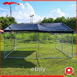 10'x10'x5.6' Large Outdoor Pet Dog Run House Kennel Backyard Cage With Roof Cover