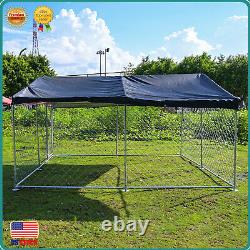 10 x10x5.5ft Metal Dog Kennel Pet Cage Run House Pet Playpen with Roof Cover USA