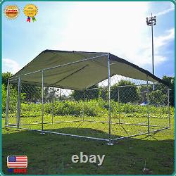10 x10x5.5ft Metal Dog Kennel Pet Cage Run House Pet Playpen with Roof Cover USA