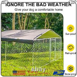10 x10x 5.5 ft Metal Dog Cage Kennel Outdoor Playpen Large Cage with Roof Cover