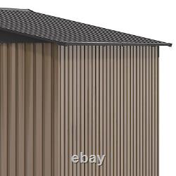 10'x8' FT Outdoor Storage Shed 385 CuFT Metal Garden Tools House witho Floor Base