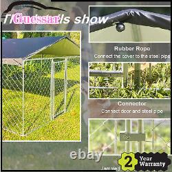 10' x 10' Dog Kennel Enclosure Waterproof Cover Large Farm Cage w Roof & Cover