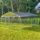 10 X 10 Ft Dog Fence Outdoor Chain Link Dog Kennel Enclosure With Door & Cover New