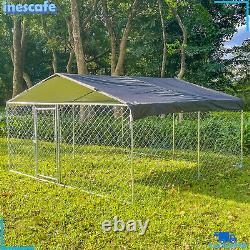 10 x 10 ft Outdoor Dog Kennel Cage Large Pet House Fence Roof Shade Cover