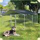 10 X 10 X 5.5 Ft Metal Dog Cage Kennel Outdoor Playpen Farm Cage With Roof+cover