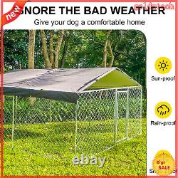 10 x 10 x 5.5 ft Outdoor Dog Kennel Metal Dog Cage for Dog Playpen with Roof