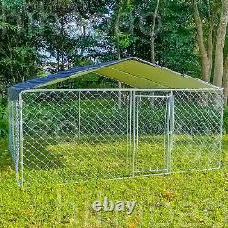 10 x 10ft Dog Kennel Outdoor Metal Playpen Large Dog Cages Outside Fences withRoof