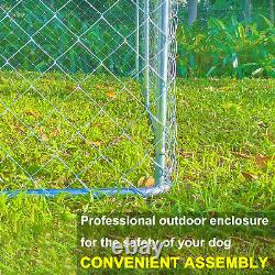 10 x 10ft Outdoor Dog Playpen Large Cage Pet Exercise Fence Kennel Roof With Cover