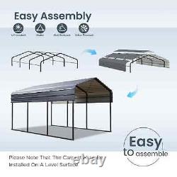 10 x 15ft Outdoor Metal Carport Heavy Duty Gazebo Garage for Cars Boats Shelter