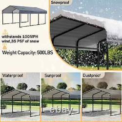 10 x 15ft Outdoor Metal Carport Heavy Duty Gazebo Garage for Cars Boats Shelter