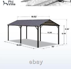 10' x 20' Carport with Galvanized Steel Roof for Cars, Boats, and Tractors