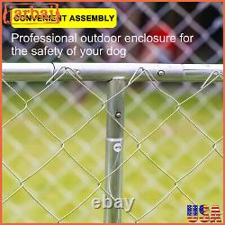 10ft x10ft x 4ft Outdoor Dog Kennel Metal Big Pet Cage For Dog Playpen with Roof