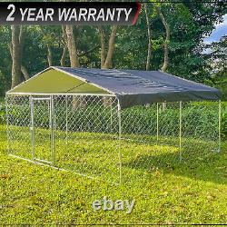 10x10Ft Outdoor Pet Dog Run House Kennel Playpen Shade Cage Enclosure with Cover