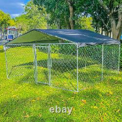 10x10Ft Walk in Outdoor VPet Dog Large House Kenne Cage With Cover Roof