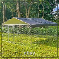 10x10 ft Dog Kennel Outdoor Pet Playpen Metal Fence Run Cage Lockable with Cover