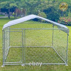 10x10 ft Dog Kennel Playpen Outdoor Metal Cage Pet Run ExerciseFence With Roof