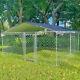 10x10 Ft Large Dog Kennel Hen Rabbit Cage Pet Playpen Metal Fence With Cover Roof