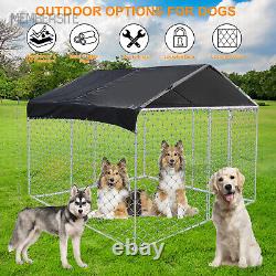 10x10 ft Large Outdoor Dog Run House Kennel Cage With Roof Pet Playpen Metal Fence