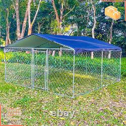 10x10ft Large Dog Kennel House Pet Puppy Playpen Crate Fence Outdoor Cage + Roof