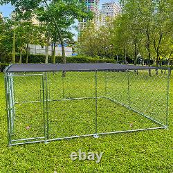 10x10ft Outdoor Dog Kennel Heavy Duty Metal Dog Cage for Dog Playpen with Roof