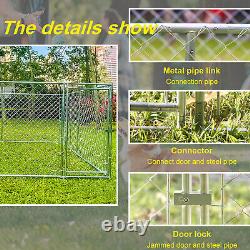 10x10ft Outdoor Dog Kennel Heavy Duty Metal Dog Cage for Dog Playpen with Roof