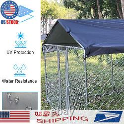 10x10ft Outdoor Dog Kennel Large Heavy Metal Dog Playpen With Lock Waterproof Roof