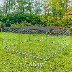 10x10ft Outdoor Dog Playpen Large Cage Pet Exercise Metal Fence Kennel Roof US
