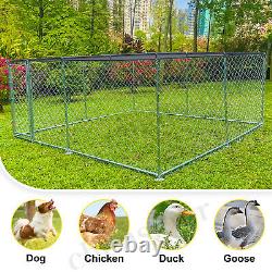 10x10ft Outdoor Dog Playpen Large Cage Pet Exercise Metal Fence Kennel Roof US
