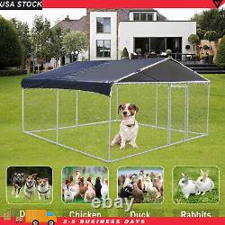 10x10ft Outdoor Dog Playpen Large Cage Pet Exercise Metal Fence Kennel with Roof