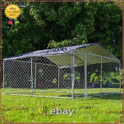 10x10x5.5FT Outdoor Dog Playpen Large Cage Pet Metal Fence Kennel with Cover Roof