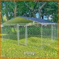 10x10x5.5ft Dog Playpen Large Cage Pet Exercise Metal Fence Kennel Roof Outdoor