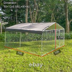 10x10x6ft Outdoor Pet Dog Run House Kennel Shade Cage Enclosure with Cover Roof