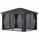 10x12 Ft Hardtop Outdoor Patio Gazebo With Metal Roof Pavilion Canopy For Garden